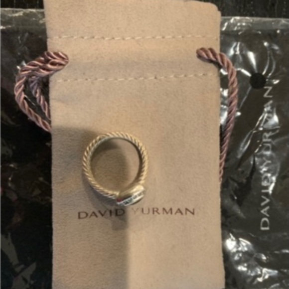 David Yurman Petite Albion® Diamond Halo Onyx Cushion Ring.Size 7. - Picture 11 of 12